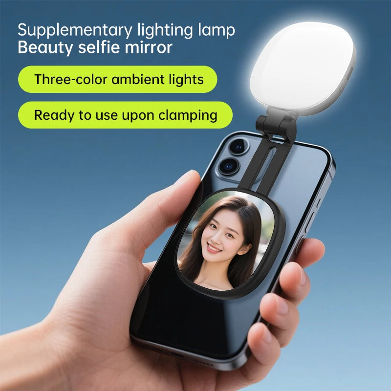 MagGlow Pro: Magnetic Phone Selfie Light & Mirror